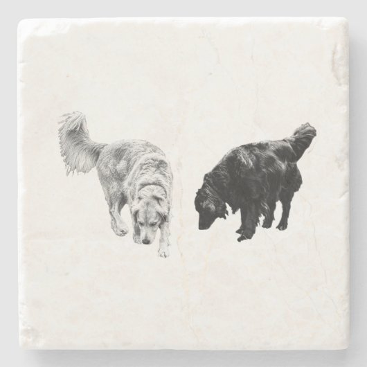 Nachttisch-Hush — Retriever Duo Steinuntersetzer (Vorderseite)