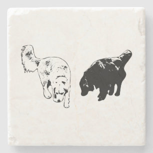 Nachttisch-Hush — Retriever Duo Steinuntersetzer