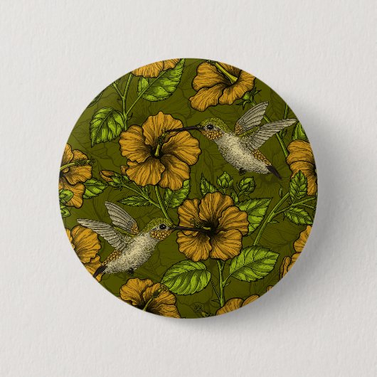 Nachttropischer Garten gelb und grün Button (Vorderseite)