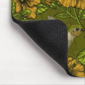 Nachttropischer Garten gelb und grün Mousepad (Ecke)