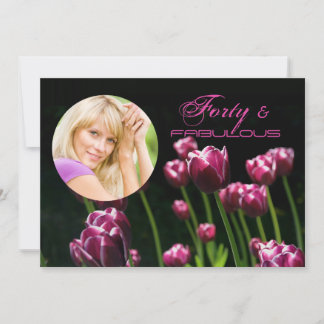 Nachttulpe-Foto-Geburtstags-Party Einladung