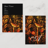 NACHTVERANSTALTUNG MIT ROSE MONOGRAMM, Rot-Schwarz Visitenkarte (Vorne/Hinten)