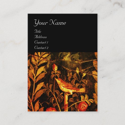 NACHTVERANSTALTUNG MIT ROSE MONOGRAMM, Rot-Schwarz Visitenkarte (Vorderseite)