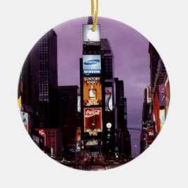 Nachtverkehr auf dem New York Times Square Keramik Ornament