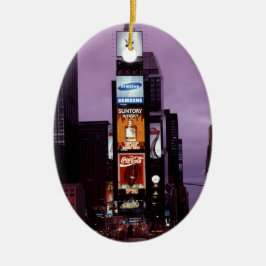 Nachtverkehr auf dem New York Times Square Keramikornament