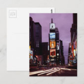 Nachtverkehr auf dem New York Times Square Postkarte (Vorne/Hinten)