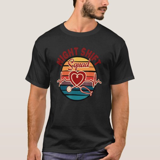 Nachtverschiebungsquadrat 1 T-Shirt (Vorderseite)