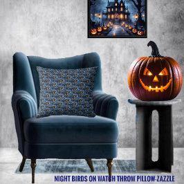 Nachtvögel im Auge Kissen