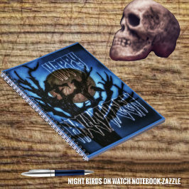 Nachtvögel im Auge Notizblock