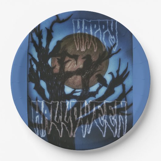 Nachtvögel im Auge Pappteller (Vorderseite)