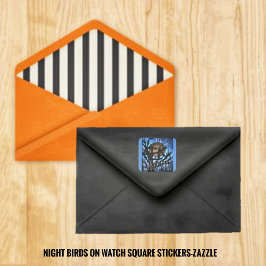 Nachtvögel im Auge Quadratischer Aufkleber