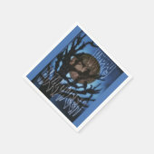 Nachtvögel im Auge Serviette (Ecke)