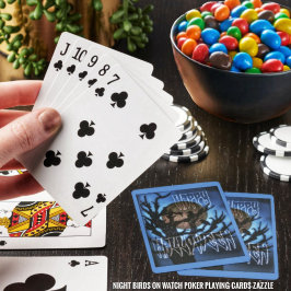 Nachtvögel im Auge Spielkarten