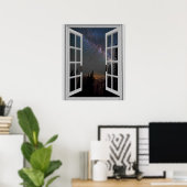 Nachtwache Milchstraße Galaxy Fake Window Poster (Heimbüro)