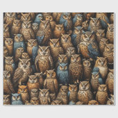 Nachtwache: Muster der Owl-Ansammlung Geschenkpapier (Flach)