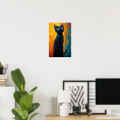 Nachtwächter in abstrakten Farben - Dunkles Flüste Poster (Heimbüro)