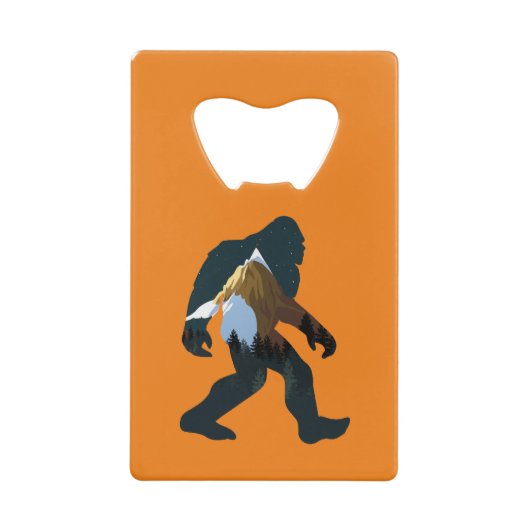 Nachtwald Bigfoot Geldbeutel Flaschenöffner (Vorderseite)