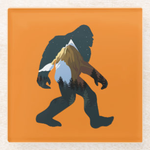 Nachtwald Bigfoot Glasuntersetzer