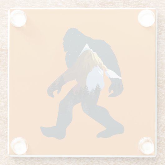 Nachtwald Bigfoot Glasuntersetzer (Rückseite)