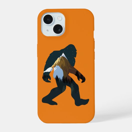 Nachtwald Bigfoot iPhone 15 Hülle (Rückseite)