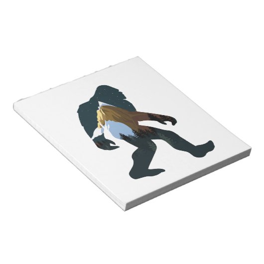 Nachtwald Bigfoot Notizblock (angewinkelt)