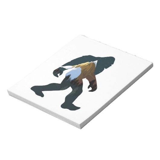 Nachtwald Bigfoot Notizblock (Rotiert)