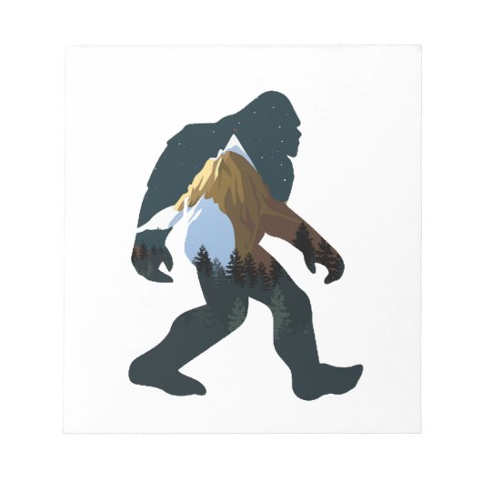 Nachtwald Bigfoot Notizblock (Vorderseite)