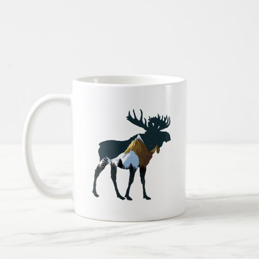 Nachtwald-Elch Kaffeetasse (Links)
