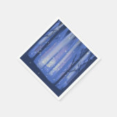 Nachtwald und glitzernde Glühwürmchen Serviette (Ecke)