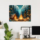 Nachtwaldcamping Poster (Heimbüro)