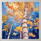 Nachtwaldlandschaft Malerposter Poster (Vorne)