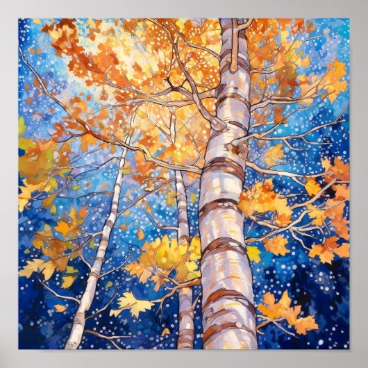 Nachtwaldlandschaft Malerposter Poster (Vorne)