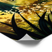 Nachtwaldlichter - nebensächlicher Farbstil Poster (Ecke)