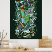 Nachtwaldmalerei Poster (Küche)