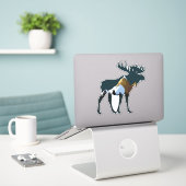 Nachtwaldmoose Aufkleber (Laptop auf Schreibtisch)