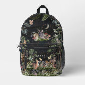 Nachtwaldtiere Crescent Moon Bedruckter Rucksack (Vorderseite)