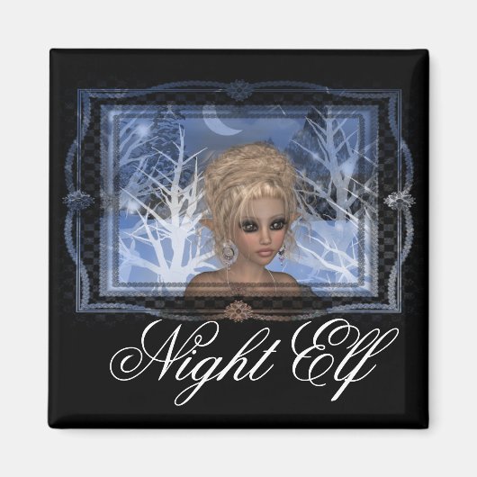 Nachtwintertime Elf Design Magnet (Vorne)