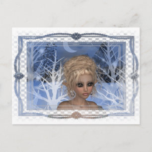 Nachtwintertime Elf Design Postkarte