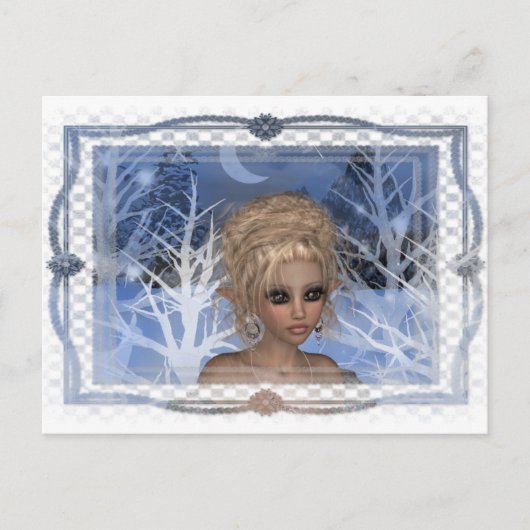 Nachtwintertime Elf Design Postkarte (Vorderseite)