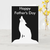 Nachtwolf der glückliche Vatertag Karte (Gelbe Blume)