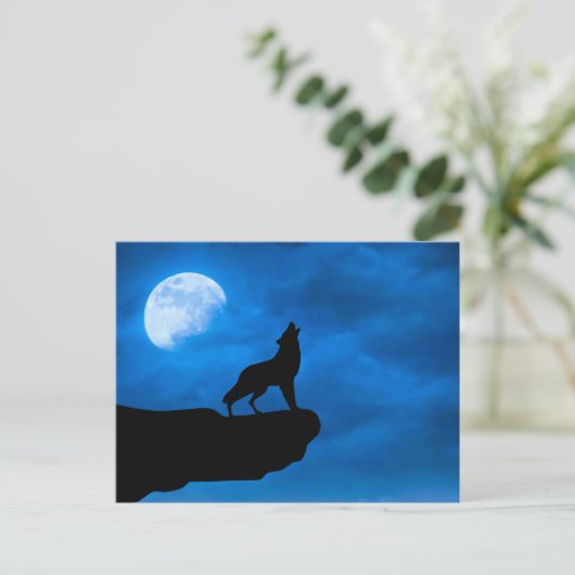 Nachtwolf Feiertagspostkarte (Stehend Vorderseite)