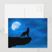 Nachtwolf Feiertagspostkarte (Vorne/Hinten)