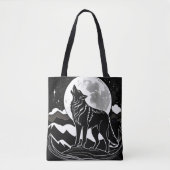 Nachtwolf-Silhouette Tasche (Vorderseite)