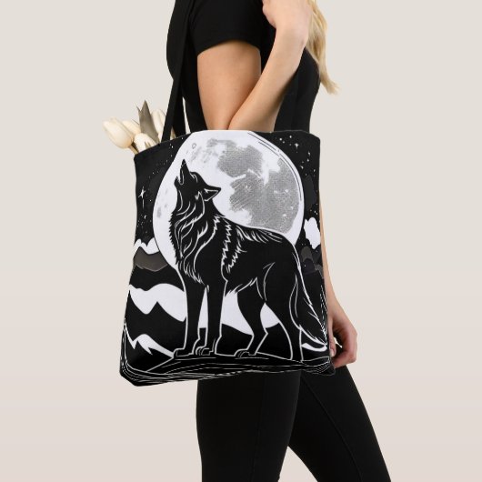 Nachtwolf-Silhouette Tasche (Von Nahem)