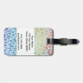 Nachtwüste Cacti Rainbow BLue Pattern Wasserfarbe Gepäckanhänger (Rückseite horizontal)