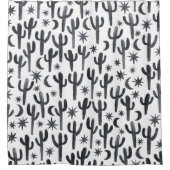 Nachtwüste Cacti Saguaro Duschvorhang (Vorderseite)