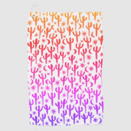 Nachtwüste Saguaro Cacti Watercolor Ombre Sunset Golfhandtuch