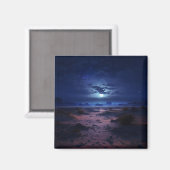 Nachtwüste Vollmond Magnet (Vorderseite/Rückseite)