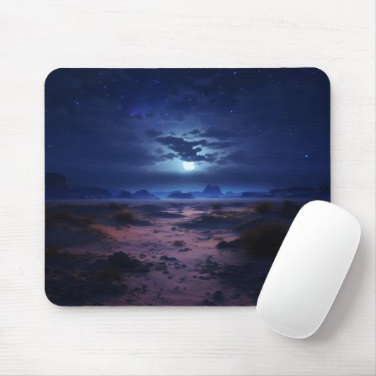 Nachtwüste Vollmond Mousepad (Mit Mouse)