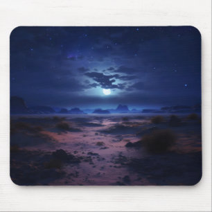 Nachtwüste Vollmond Mousepad